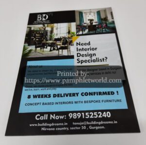 Interior design pamphlet printing in Delhi-NCR