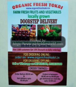Vegetable shop advertising pamphlets printing