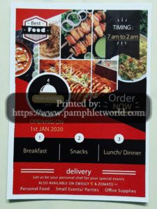 A5 Flyers printing for Restaurants Delhi