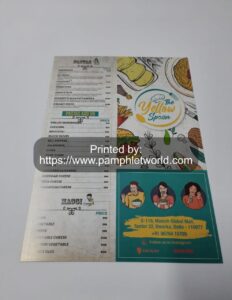 Takeaway menu printing near Delhi Gurugram Noida