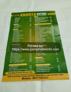Best A4 Size Menu Card Printing Services