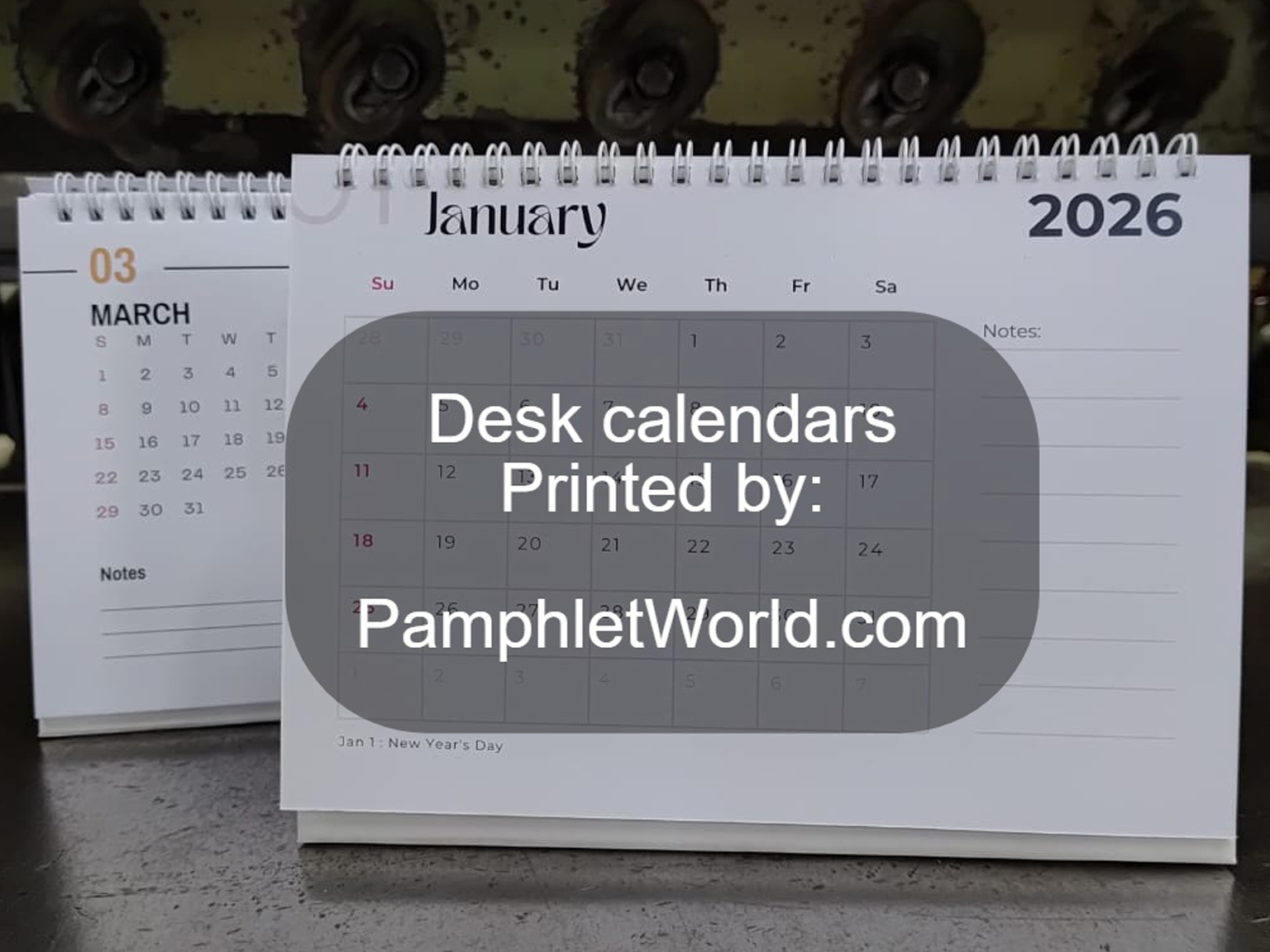 2026 Personalised desk calendar printing